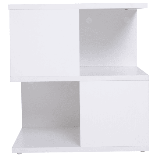 HOMCOM Mesa Auxiliar Mesa de Cabeceira Mesa Centro de 2 Níveis com Prateleira de Armazenamento para Sala Quarto Estante 40x40x43 cm Branco