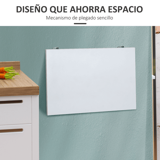 HOMCOM Mesa Dobrável de Parede Mesa Auxiliar Suspensa para Cozinha Sala de Jantar 60x40x20cm Branco