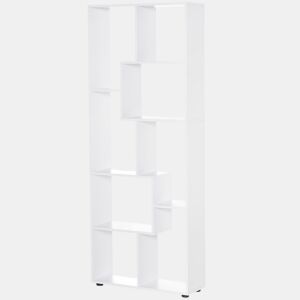 HOMCOM Estante Moderna, Biblioteca Estreita com 8 Prateleiras, Estante para Sala, Quarto, Escritório, 70x24x178 cm, Branco
