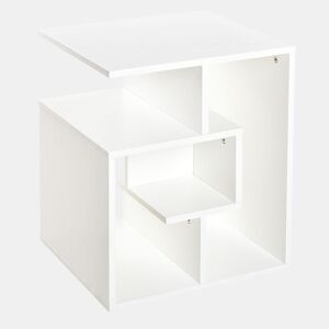 HOMCOM Mesa de Centro Mesa-de-Cabeceira Mesa de Café, Chá Mesas de Apoio para Sala Quarto Estante para Arrumação 45x40x55cm Branco