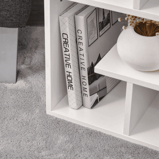 HOMCOM Mesa de Centro Mesa-de-Cabeceira Mesa de Café, Chá Mesas de Apoio para Sala Quarto Estante para Arrumação 45x40x55cm Branco