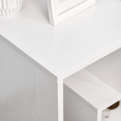 HOMCOM Mesa de Centro Mesa-de-Cabeceira Mesa de Café, Chá Mesas de Apoio para Sala Quarto Estante para Arrumação 45x40x55cm Branco