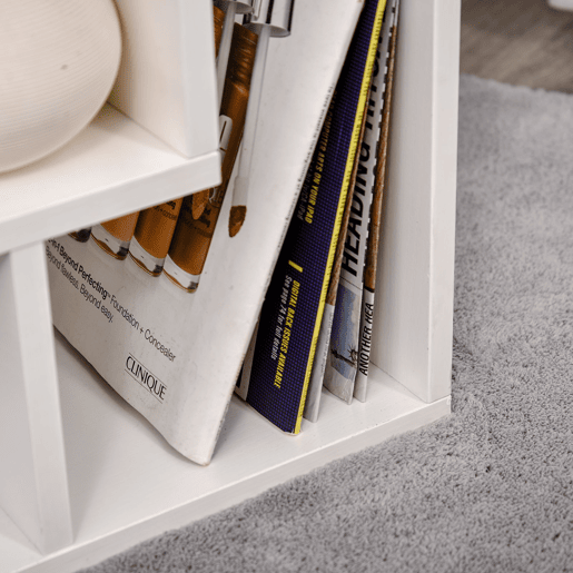 HOMCOM Mesa de Centro Mesa-de-Cabeceira Mesa de Café, Chá Mesas de Apoio para Sala Quarto Estante para Arrumação 45x40x55cm Branco