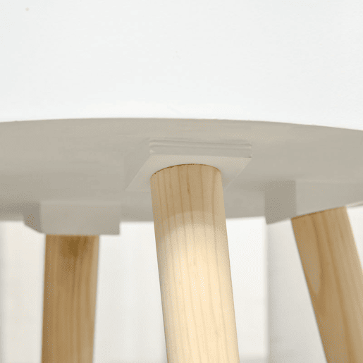 HOMCOM Mesa Auxiliar para Sala de Estar Moderna Mesa de Cabeceira com Tampa Removível Espaço de Armazenamento e Pés de Madeira para Dormitórios Ø38x63cm Branco