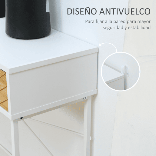 HOMCOM Mesa Consola 100x30x75cm Mesa de Entrada Moderno com 2 Gavetas de Armazenamento e Estrutura de Metal para Corredor Sala de Estar Branco