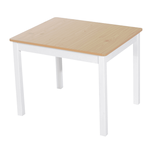 HOMCOM Conjunto Infantil de Mesa 2 Cadeiras e Banco com Armazenamento Móveis Infantil para Sala de Jogos Dormitório Branco e Natural