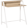 HOMCOM Secretária Mesa de Computador 84x45x85cm com Bancada de Madeira e Pés de Metal Estilo Moderno para Escritório Estúdio Dormitório Carga Máxima 20kg Carvalho e Branco