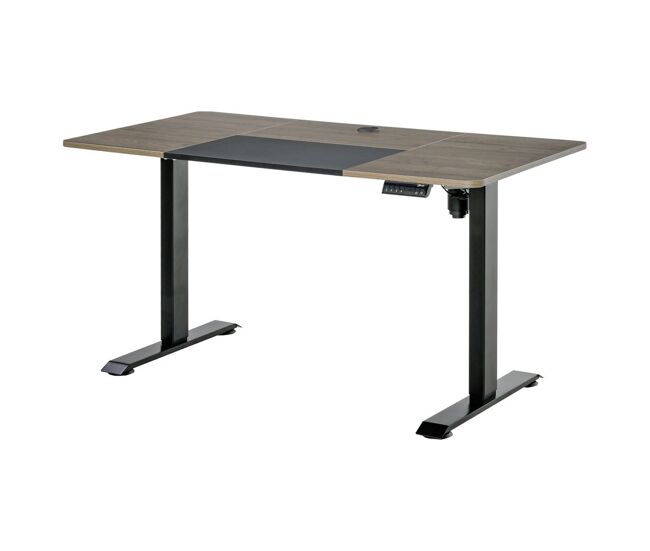 Vinsetto escritorio de pie soporte de escritorio con altura ajustable y 4 teclas de memoria para oficina hogar 140x70x72-116 cm negro y madera natural