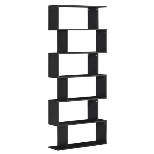 Homcom Estante com 6 Prateleiras para Livros Material de Madeira 80 x 25 x1 92 cm Preto