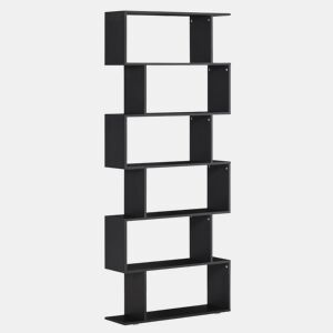 Homcom Estante com 6 Prateleiras para Livros Material de Madeira 80 x 25 x1 92 cm Preto