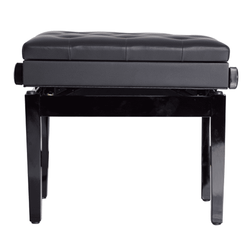 HOMCOM Banco de Piano com Espaço de Armazenamento e Altura Ajustável Banco para Piano com Assento Acolchoado Carga 200 kg 54,5x33x48-58 cm Preto