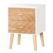 Mesita de Noche MDF y madera maciza HOMCOM 40 Mesita de Noche MDF y madera maciza HOMCOM 40 Blanco