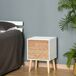 Mesita de Noche MDF y madera maciza HOMCOM 40 Mesita de Noche MDF y madera maciza HOMCOM 40 Blanco