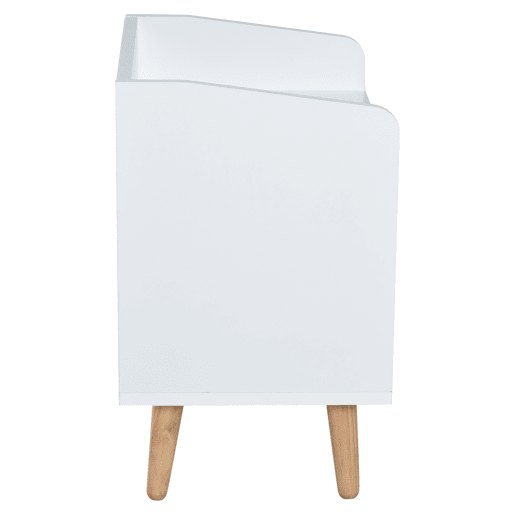 HOMCOM Mesa de Cabeceira Mesa de Cabeceira com 2 Gavetas Grandes 1 Prateleira Aberta e Pés Elevados Estilo Nórdico para Sala de Estar Dormitório 43x30x49 cm Branco e Madeira