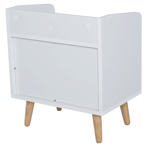 HOMCOM Mesa de Cabeceira Mesa de Cabeceira com 2 Gavetas Grandes 1 Prateleira Aberta e Pés Elevados Estilo Nórdico para Sala de Estar Dormitório 43x30x49 cm Branco e Madeira