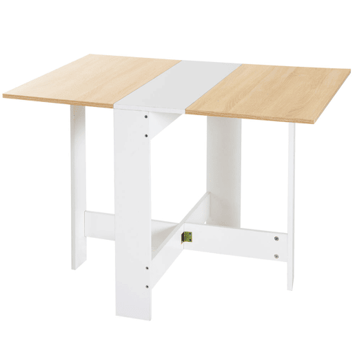 HOMCOM Mesa Dobrável de Jantar, Mesa de Cozinha Dobrável, com Abas Dobráveis, para Sala, Espaços Pequenos, 103x76x73,5 cm, Branco e Carvalho HOMCOM Mesa Dobrável de Jantar, Mesa de Cozinha Dobrável, com Abas Dobráveis, para Sala, Espaços Pequenos, 103x76x73,5 cm, Branco e Carvalho
