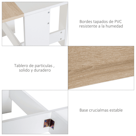 HOMCOM Mesa Dobrável de Jantar, Mesa de Cozinha Dobrável, com Abas Dobráveis, para Sala, Espaços Pequenos, 103x76x73,5 cm, Branco e Carvalho HOMCOM Mesa Dobrável de Jantar, Mesa de Cozinha Dobrável, com Abas Dobráveis, para Sala, Espaços Pequenos, 103x76x73,5 cm, Branco e Carvalho