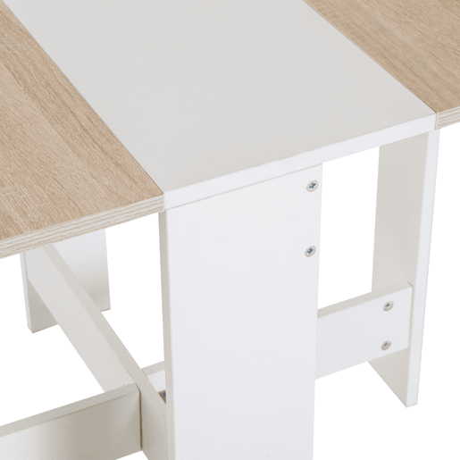 HOMCOM Mesa Dobrável de Jantar, Mesa de Cozinha Dobrável, com Abas Dobráveis, para Sala, Espaços Pequenos, 103x76x73,5 cm, Branco e Carvalho HOMCOM Mesa Dobrável de Jantar, Mesa de Cozinha Dobrável, com Abas Dobráveis, para Sala, Espaços Pequenos, 103x76x73,5 cm, Branco e Carvalho