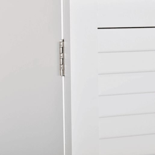 Kleanklin Armário Casa de Banho de Parede com 2 Portas de Persiana Prateleira Interior e Barra para Toalhas Móvel Auxiliar Suspenso Moderno Multiuso para Cozinha 60x23x60cm Branco