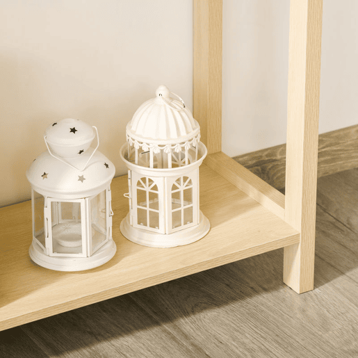 HOMCOM Mesa de console em malha Mesa de entrada com 2 gavetas e prateleira inferior para o corredor Quarto sala de estar Estilo rústico 100x30x76 cm Natural
