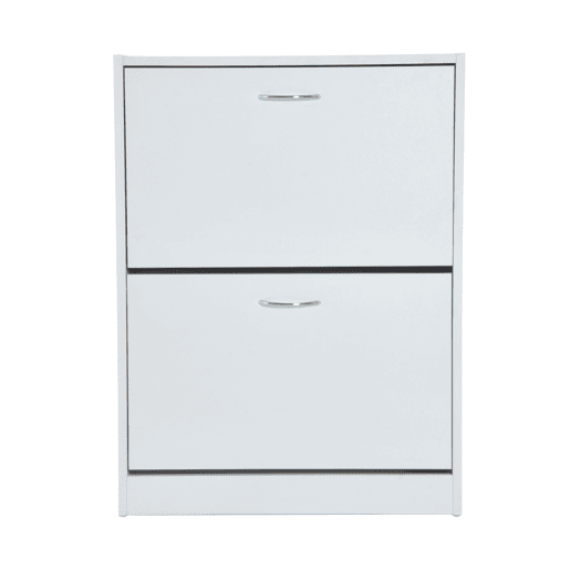 HOMCOM Sapateira de Madeira Armário para Sapatos com 2 Compartimentos para Entrada Corredor Dormitório Sala de Estar 60x24x80 cm Branco