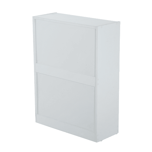 HOMCOM Sapateira de Madeira Armário para Sapatos com 2 Compartimentos para Entrada Corredor Dormitório Sala de Estar 60x24x80 cm Branco