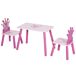 Mesa y 2 Sillas Infantiles MDF, Madera de Pino HOMCOM 55x34 Mesa y 2 Sillas Infantiles MDF, Madera de Pino HOMCOM 55x34 Rosa