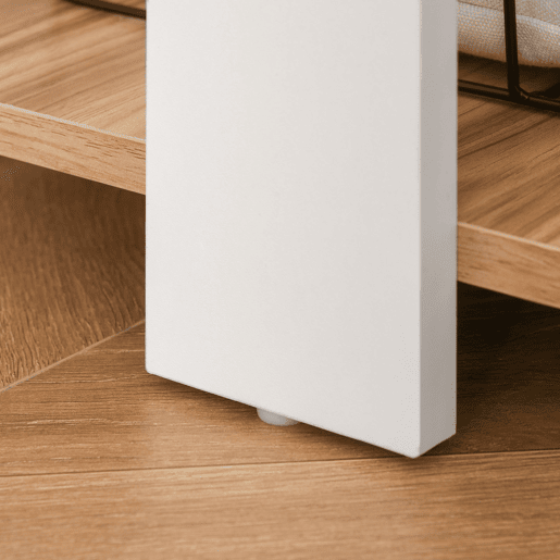 HOMCOM Secretária de Canto Mesa de Computador para Escritório Casa em Forma de L com Prateleiras 136x130x72 cm Branco e Madeira