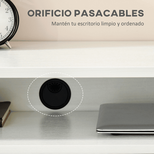 HOMCOM Conjunto de 2 mesas secretária para escritório com rodas 2 gavetas 100x36x88 cm Branco HOMCOM Conjunto de 2 mesas secretária para escritório com rodas 2 gavetas 100x36x88 cm Branco
