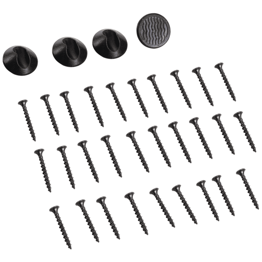 HOMCOM Conjunto de 4 Pés de Mesa com Estilo Industrial e Desenho de Garfo com Protetores Antiderapantes e Parafusos de Montagem Incluídos 12x12x71 cm Preto