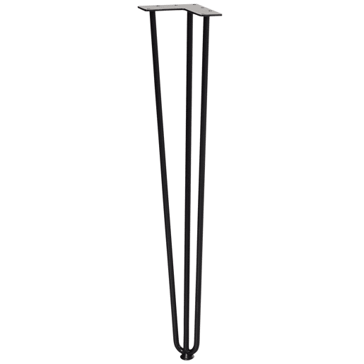 HOMCOM Conjunto de 4 Pés de Mesa com Estilo Industrial e Desenho de Garfo com Protetores Antiderapantes e Parafusos de Montagem Incluídos 12x12x71 cm Preto