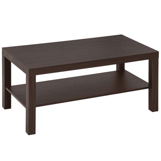 HOMCOM Mesa de Centro Mesa Auxiliar de 2 NÃveis para Sala de Estar Escritório 90x45x45,5cm Nogueira HOMCOM Mesa de Centro Mesa Auxiliar de 2 NÃveis para Sala de Estar Escritório 90x45x45,5cm Nogueira