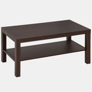 HOMCOM Mesa de Centro Mesa Auxiliar de 2 Níveis para Sala de Estar Escritório 90x45x45,5cm Nogueira