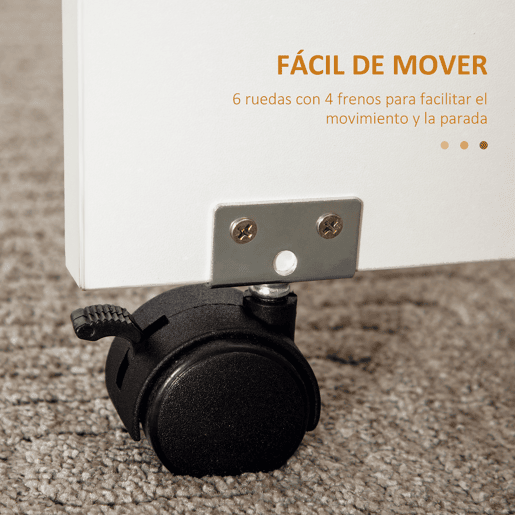 HOMCOM Mesa de Jantar Dobrável com Rodas Mesa Abatível com 2 Gavetas e Armário Mesa Auxiliar Multifuncional para Estúdio Cozinha 120x60x76,5cm Branco
