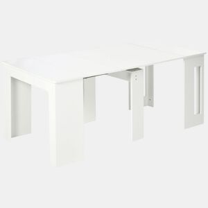 HOMCOM Mesa de Jantar Extensível para 4-6 Pessoas com Lateral Abatível Mesa Auxiliar Multifuncional para Escritório Cozinha Carga Máxima 60kg 180x85x75cm Branco