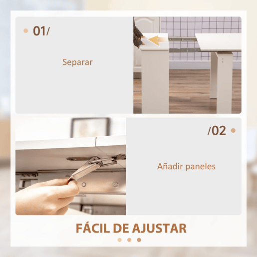 HOMCOM Mesa de Jantar Extensível para 4-6 Pessoas com Lateral Abatível Mesa Auxiliar Multifuncional para Escritório Cozinha Carga Máxima 60kg 180x85x75cm Branco