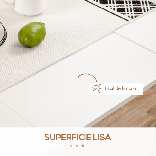 HOMCOM Mesa de Jantar Extensível para 4-6 Pessoas com Lateral Abatível Mesa Auxiliar Multifuncional para Escritório Cozinha Carga Máxima 60kg 180x85x75cm Branco