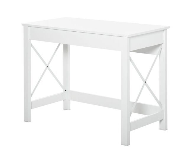 Homcom mesa escritorio estilo moderno escritorio fácil de montar mesa de ordenador para oficina dormitorio estudio 105x50x76 cm blanco