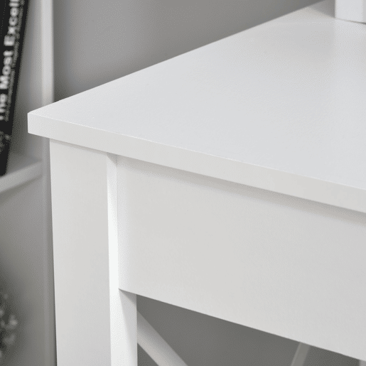 HOMCOM Secretária Moderna Mesa de Estudo com Estrutura de Aço Mesa de Computador 105x50x76 cm Branco