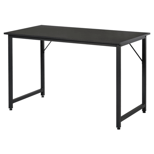 HOMCOM Secdretária Mesa de Computador com Pés Ajustáveis e Estrutura em Aço Secretária Estilo Moderno Capacidade de Carga 70 kg 120x60x73 cm Marrom Escuro e Preto