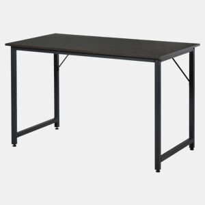 HOMCOM Secdretária Mesa de Computador com Pés Ajustáveis e Estrutura em Aço Secretária Estilo Moderno Capacidade de Carga 70 kg 120x60x73 cm Marrom Escuro e Preto