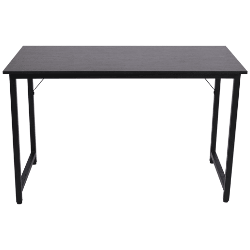 HOMCOM Secdretária Mesa de Computador com Pés Ajustáveis e Estrutura em Aço Secretária Estilo Moderno Capacidade de Carga 70 kg 120x60x73 cm Marrom Escuro e Preto
