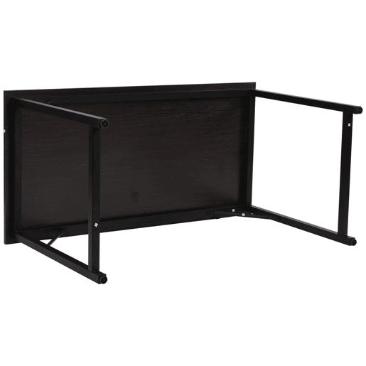 HOMCOM Secdretária Mesa de Computador com Pés Ajustáveis e Estrutura em Aço Secretária Estilo Moderno Capacidade de Carga 70 kg 120x60x73 cm Marrom Escuro e Preto