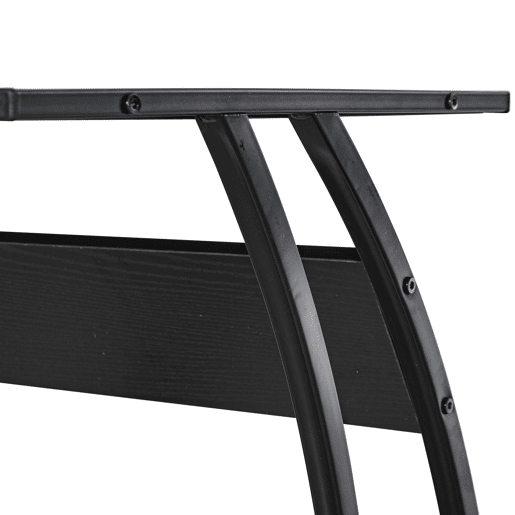 HOMCOM Secretária em Forma de L Secretária com Grande Espaço de Arrumação para Estúdio Escritório Estilo Moderno 112,5x152x74 cm Preto