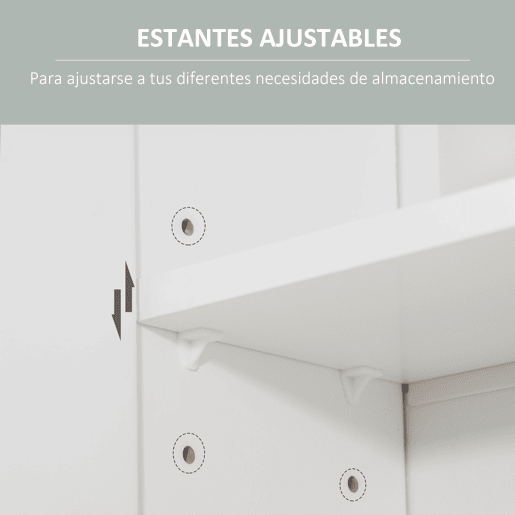 kleankin Armário Casa de Banho com Espelho Móvel Suspenso de Casa de Banho com 2 Portas e 2 Prateleiras Interiores Ajustáveis 54x15,2x55,3cm Branco