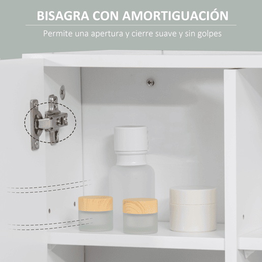 kleankin Armário Casa de Banho com Espelho Móvel Suspenso de Casa de Banho com 2 Portas e 2 Prateleiras Interiores Ajustáveis 54x15,2x55,3cm Branco