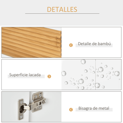 Kleankin Móvel para Lavatório Pousar Armário Casa de Banho de Madeira com 2 Portas e Prateleira Interior Estilo Moderno 60x30x60,5cm Branco