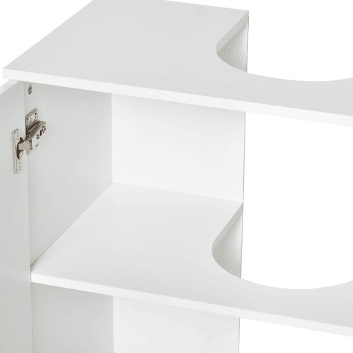 Kleankin Móvel para Lavatório Pousar Armário Casa de Banho de Madeira com 2 Portas e Prateleira Interior Estilo Moderno 60x30x60,5cm Branco