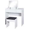 HOMCOM Toucador de Maquilhagem com Branco e Tampa Dobrável Mesa de Maquilhagem com Compartimentos e Gaveta 80x40x79cm Branco