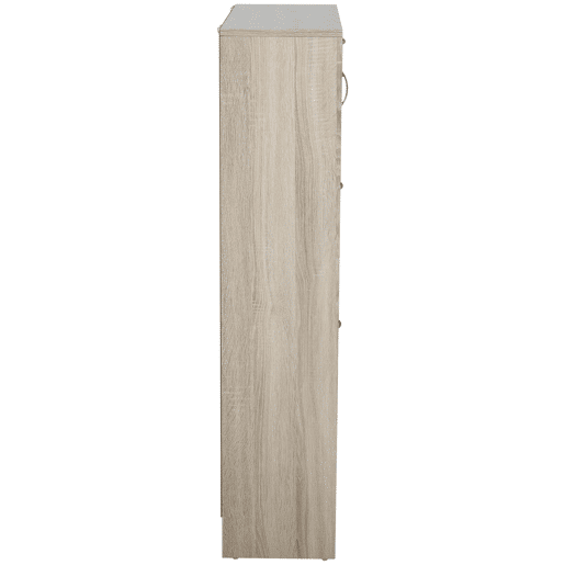HOMCOM Sapateira com 3 Portas para até 12 Pares de Sapatos Móvel de Entrada com Armário Lateral e Compartimento para Sapatos com Prateleira Ajustável em até 2 Níveis 79x26x120cm Madeira